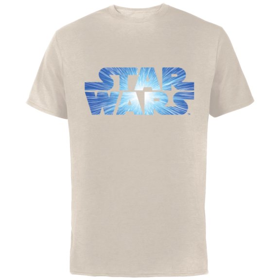 Star Wars Logo Jump to Lightspeed - Short Sleeve Cotton T-Shirt for Adults - Customized-Natural