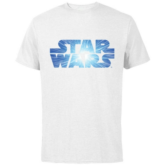 Star Wars Logo Jump to Lightspeed - Short Sleeve Cotton T-Shirt for Adults - Customized-White