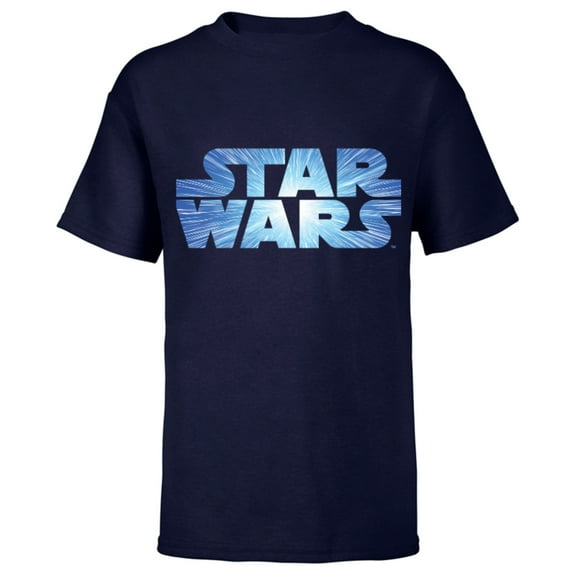 Star Wars Logo Jump to Lightspeed - Short Sleeve T-Shirt for Kids - Customized-Navy