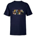 thumbnail image 1 of Star Wars Logo Kawaii Multi-Character - Short Sleeve T-Shirt for Kids -Customized-Navy, 1 of 5