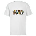 thumbnail image 1 of Star Wars Logo Kawaii Multi-Character - Short Sleeve T-Shirt for Kids -Customized-White, 1 of 5