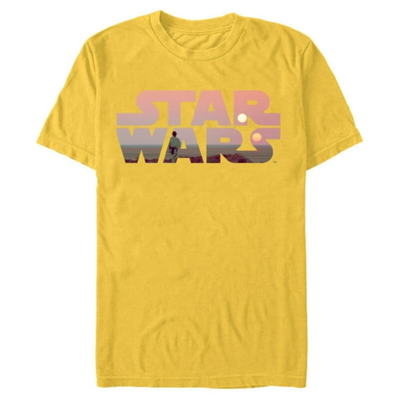 Star Wars Logo Luke Skywalker Tatooine - Short Sleeve Blended T-Shirt for Adults - Customized-Yellow