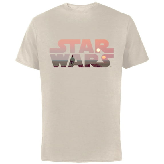 Star Wars Logo Luke Skywalker Tatooine - Short Sleeve Cotton T-Shirt for Adults - Customized-Natural