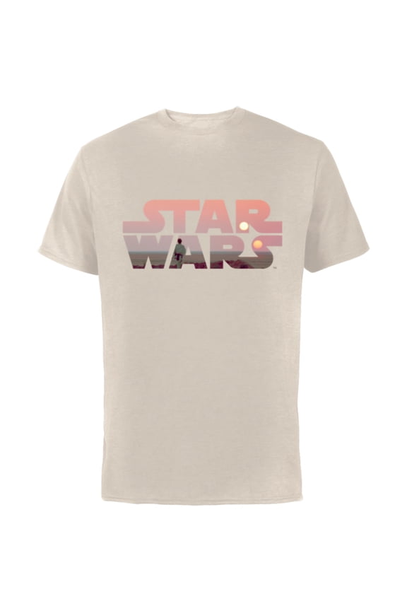 Logo Luke Skywalker Tatooine - Short Sleeve Cotton T-Shirt for Adults - Customized-Natural