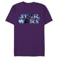 thumbnail image 1 of Star Wars Logo Millennium Falcon and Death Star - Short Sleeve Blended T-Shirt for Adults -Customized-Purple, 1 of 5