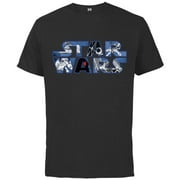Star Wars Logo Millennium Falcon and Death Star - Short Sleeve Cotton T-Shirt for Adults -Customized-Black