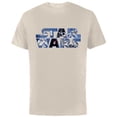 thumbnail image 1 of Star Wars Logo Millennium Falcon and Death Star - Short Sleeve Cotton T-Shirt for Adults -Customized-Natural, 1 of 5