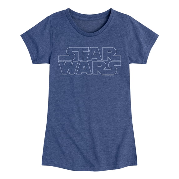 Star Wars - Logo Outline - Toddler And Youth Girls Fitted Short Sleeve Tee