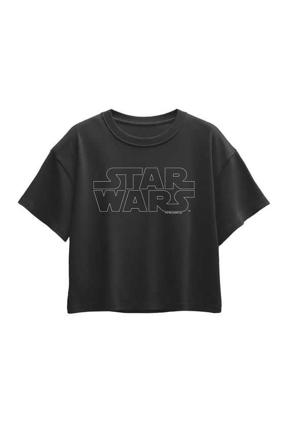 - Logo Outline - Youth Girls Boxy T-Shirt