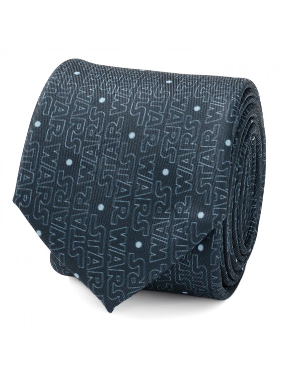 Logo Blue Polyester Men's Tie