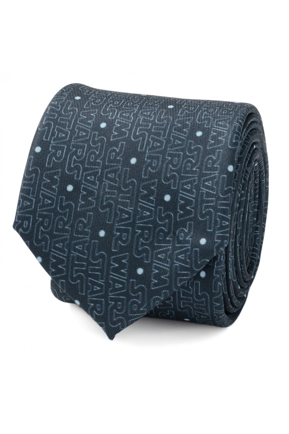 Logo Blue Polyester Men's Tie