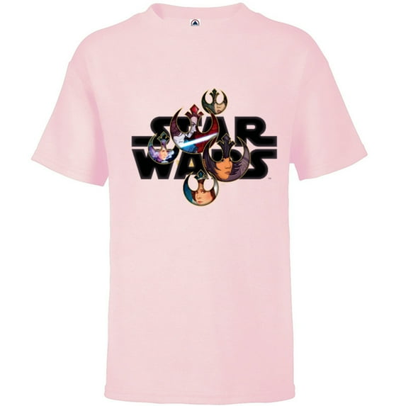 Star Wars Logo Resistance Warriors - Short Sleeve T-Shirt for Kids - Customized-Soft Pink