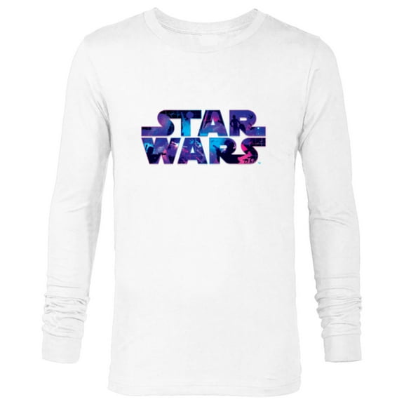 Star Wars Logo Retro 90s Twinkling Stars - Long Sleeve T-Shirt for Men -Customized-White