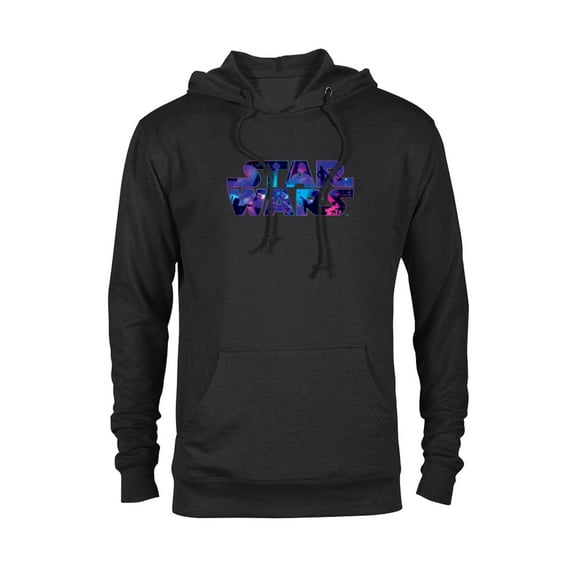 Star Wars Logo Retro 90s Twinkling Stars - Pullover Hoodie for Adults -Customized-Black