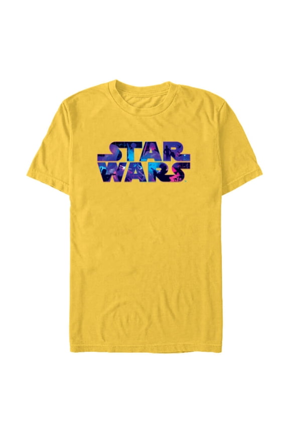 Logo Retro 90s Twinkling Stars - Short Sleeve Blended T-Shirt for Adults -Customized-Yellow