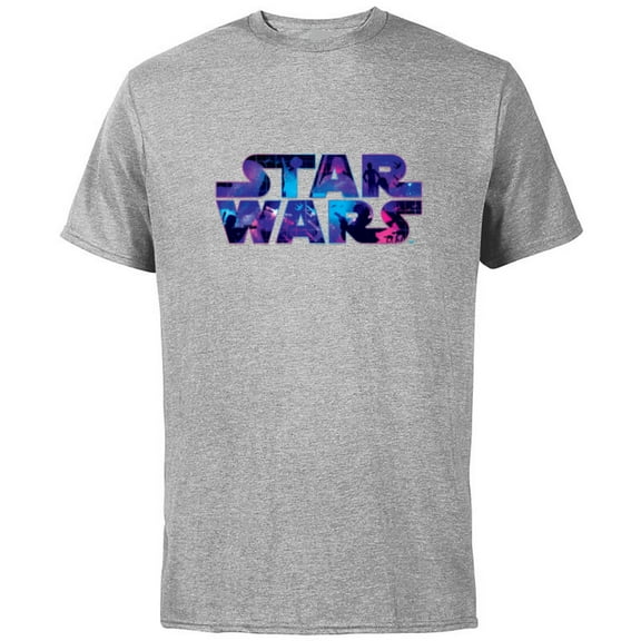 Star Wars Logo Retro 90s Twinkling Stars - Short Sleeve Cotton T-Shirt for Adults -Customized-Athletic Heather