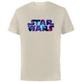 thumbnail image 1 of Star Wars Logo Retro 90s Twinkling Stars - Short Sleeve Cotton T-Shirt for Adults -Customized-Natural, 1 of 5