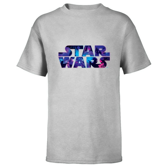 Star Wars Logo Retro 90s Twinkling Stars - Short Sleeve T-Shirt for Kids -Customized-Athletic Heather