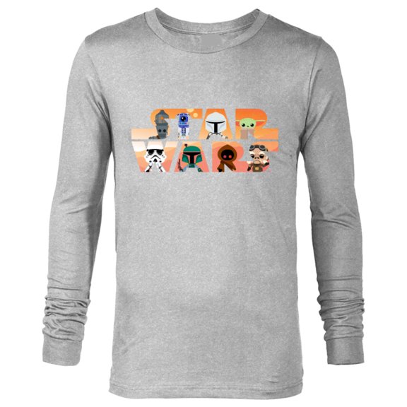 Star Wars Logo The Mandalorian Kawaii Characters Standard - Long Sleeve T-Shirt for Men – Customized-Athletic Heather