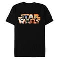 thumbnail image 1 of Star Wars Logo The Mandalorian Kawaii Characters Standard - Short Sleeve Blended T-Shirt for Adults – Customized-Black, 1 of 5