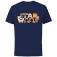 thumbnail image 1 of Star Wars Logo The Mandalorian Kawaii Characters Standard - Short Sleeve Cotton T-Shirt for Adults - Customized-Navy, 1 of 5