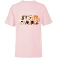 thumbnail image 1 of Star Wars Logo The Mandalorian Kawaii Characters Standard - Short Sleeve T-Shirt for Kids – Customized-Soft Pink, 1 of 5