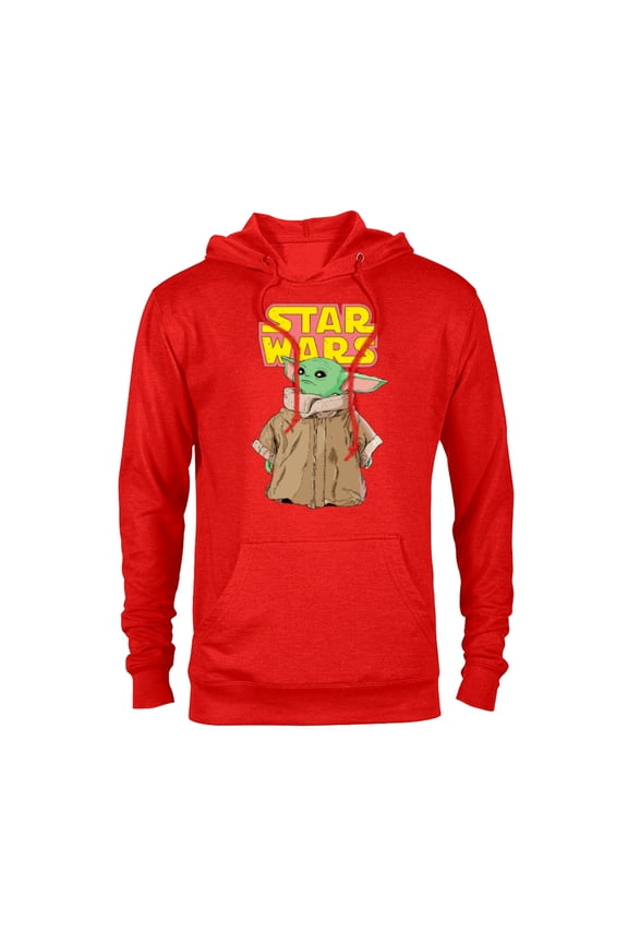 Logo The Mandalorian The Child Cute Comic - Pullover Hoodie for Adults - Customized-Red Heather