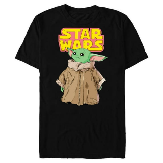 Star Wars Logo The Mandalorian The Child Cute Comic - Short Sleeve Blended T-Shirt for Adults - Customized-Black