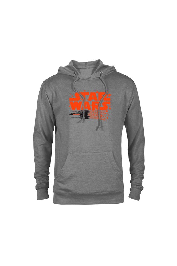 Logo X-Wing Luke Skywalker R2-D2 Splatter Hearts - Pullover Hoodie for Adults - Customized-Athletic Heather
