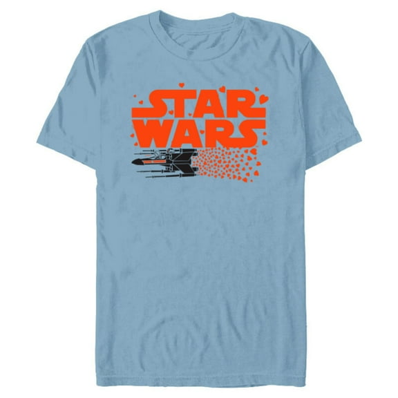 Star Wars Logo X-Wing Luke Skywalker R2-D2 Splatter Hearts - Short Sleeve Blended T-Shirt for Adults - Customized-Ocean Blue