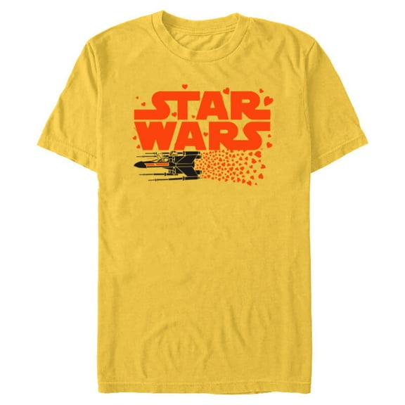 Star Wars Logo X-Wing Luke Skywalker R2-D2 Splatter Hearts - Short Sleeve Blended T-Shirt for Adults - Customized-Yellow