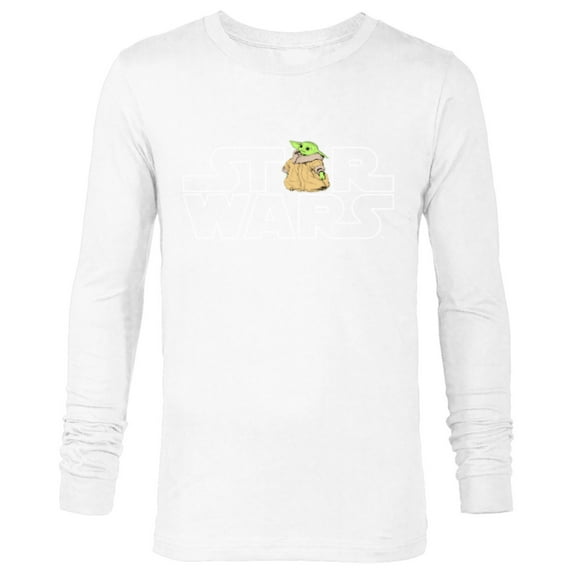 Star Wars Logo and The Child from The Mandalorian - Long Sleeve T-Shirt for Men - Customized-White