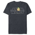 thumbnail image 1 of Star Wars Logo and The Child from The Mandalorian - Short Sleeve Blended T-Shirt for Adults - Customized-Navy Heather, 1 of 5