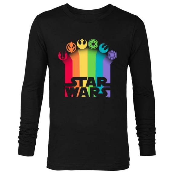 Star Wars Logo with Pride Icons - Long Sleeve T-Shirt for Men - Customized-Black