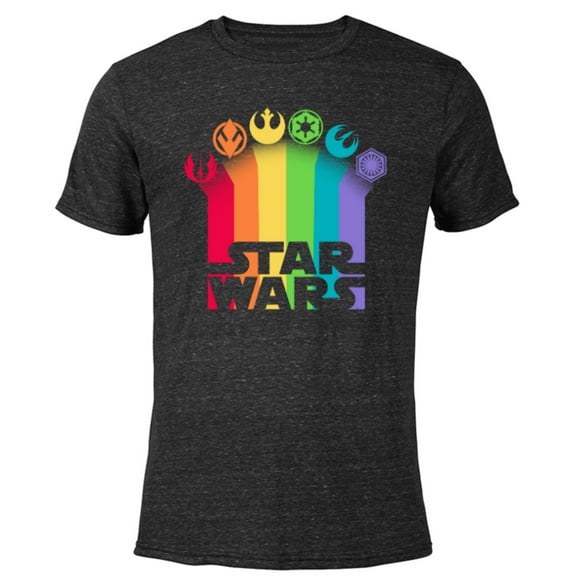Star Wars Logo with Pride Icons - Short Sleeve Blended T-Shirt for Adults - Customized-Black