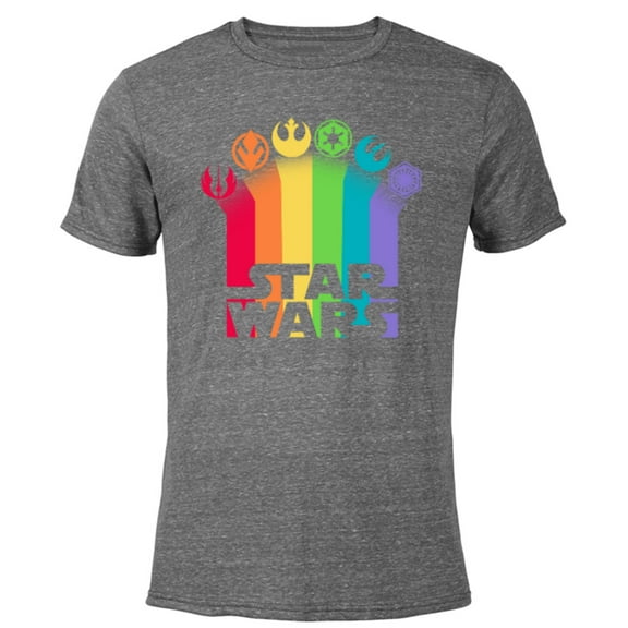 Star Wars Logo with Pride Icons - Short Sleeve Blended T-Shirt for Adults - Customized-Dark Heather