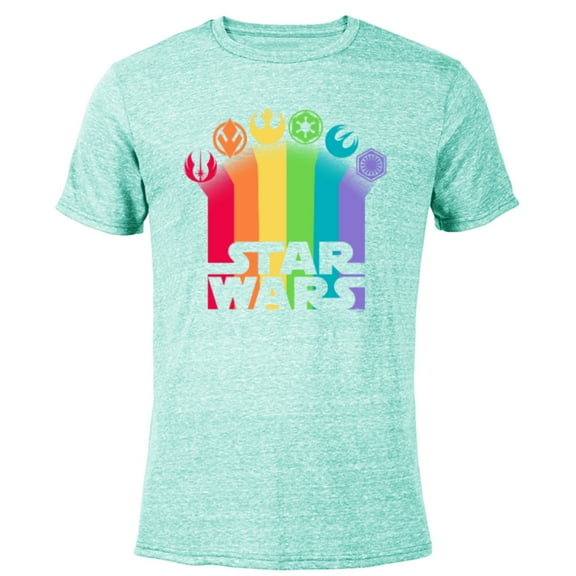 Star Wars Logo with Pride Icons - Short Sleeve Blended T-Shirt for Adults - Customized-Ocean Blue