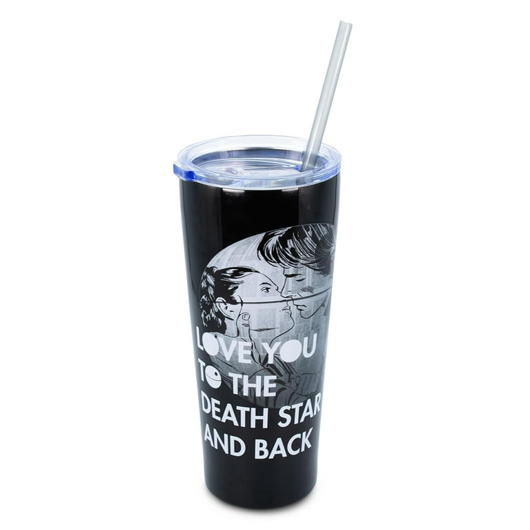 Star Wars Love You to the Death Star Stainless Steel Tumbler Holds 22  Ounces