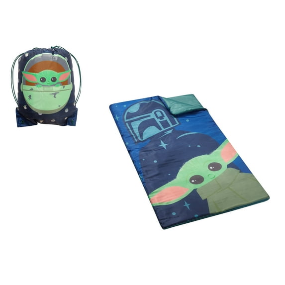 Star Wars Lucas Baby Yoda Kids' Sling Bag Slumber Set (Sleeping Bag & Pillow)