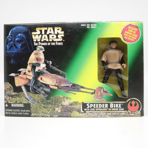 Star Wars The Power of the Force Speeder Bike with Luke Skywalker in Endor Gear