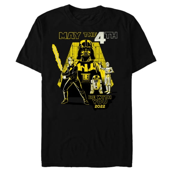Star Wars Luke Darth Droids May the 4th Be With You 2022 - Short Sleeve Blended T-Shirt for Adults - Customized-Black