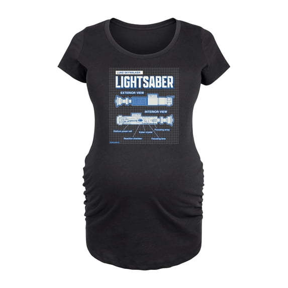 Star Wars - Luke Saber Schematic - Maternity Scoop Neck Tee