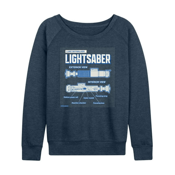Star Wars - Luke Saber Schematic - Women's French Terry Pullover Sweatshirt