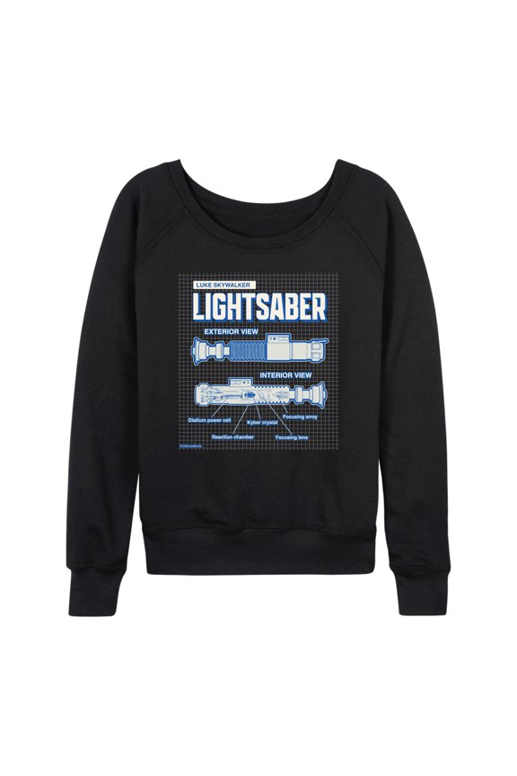 - Luke Saber Schematic - Women's French Terry Pullover Long Sleeve Shirt