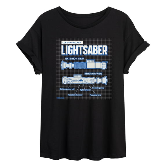 Star Wars - Luke Saber Schematic - Women's Oversized Tee