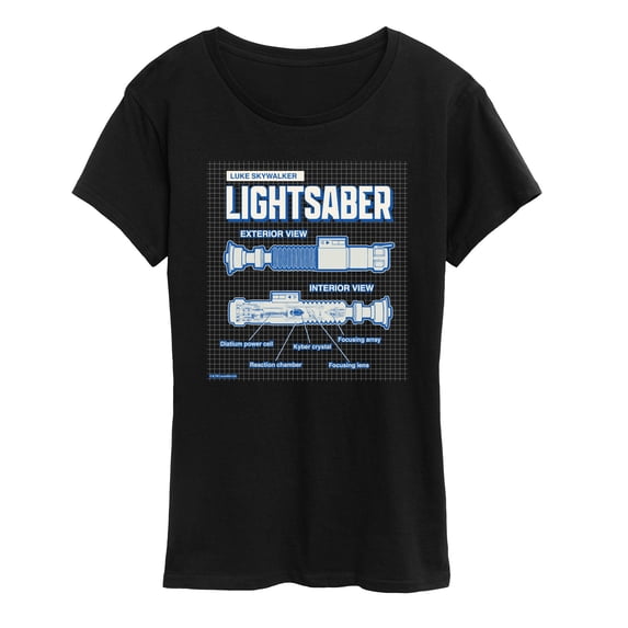 Star Wars - Luke Saber Schematic Women's Short Sleeve Graphic T-Shirt