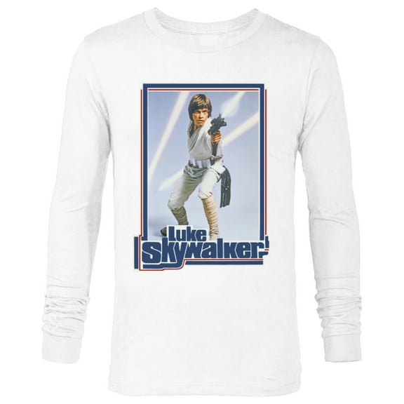 Star Wars Luke Skywalker 70s Retro - Long Sleeve T-Shirt for Men - Customized-White