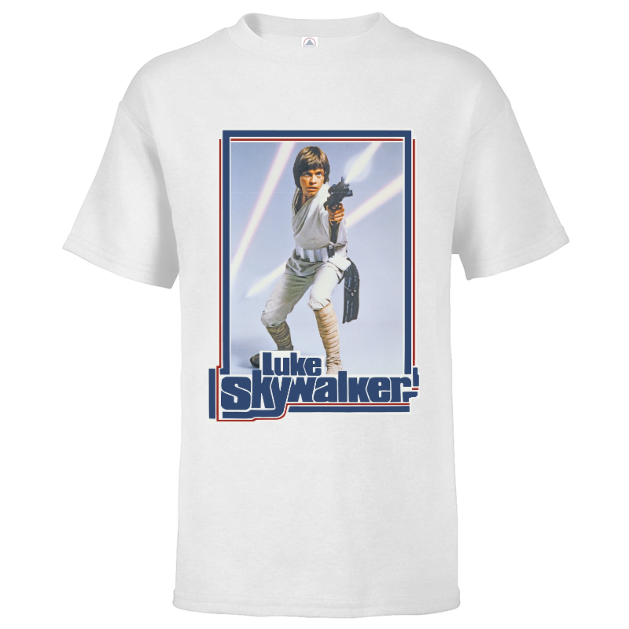 Star Wars Luke Skywalker 70s Retro - Short Sleeve T-Shirt for Kids -  Customized-White