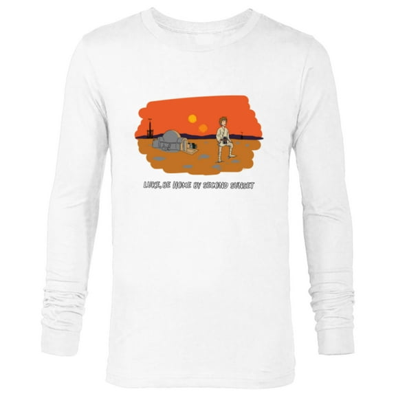 Star Wars Luke Skywalker “Be Home by Second Sunset” Funny - Long Sleeve T-Shirt for Men - Customized-White