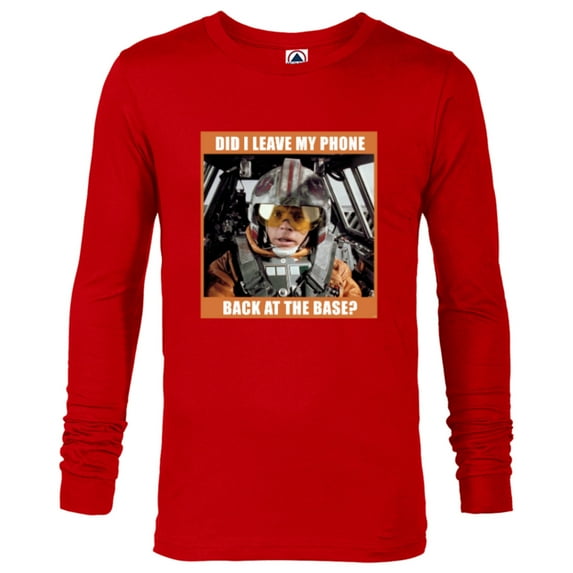 Star Wars Luke Skywalker Did I Leave My Phone Funny Meme - Long Sleeve T-Shirt for Men - Customized-New Red